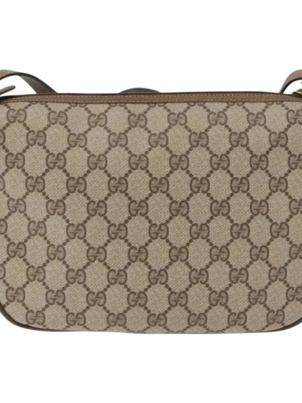 GUCCI GG Supreme Web Sherry Line Bag PVC Beige Gold 89 02 077 Auth